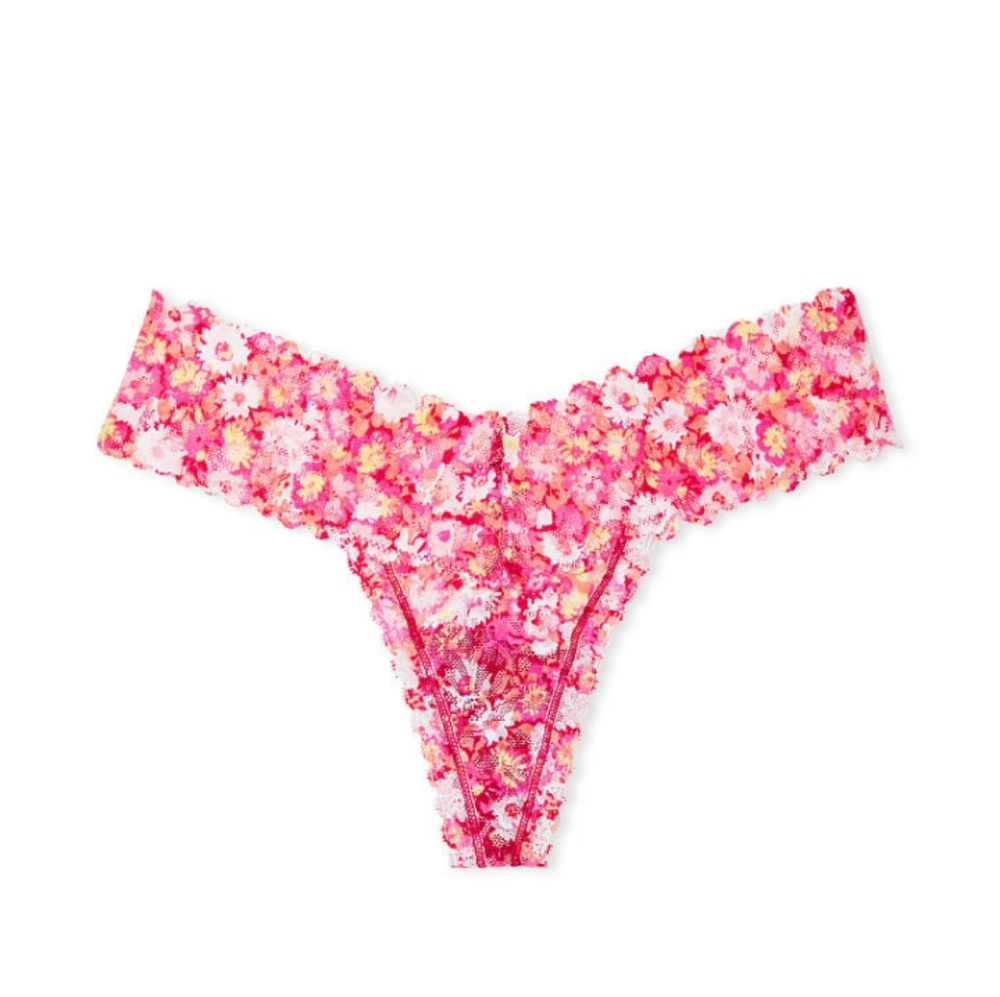 VS The Lacie Thong Panty Pink Ditsy Floral NWT